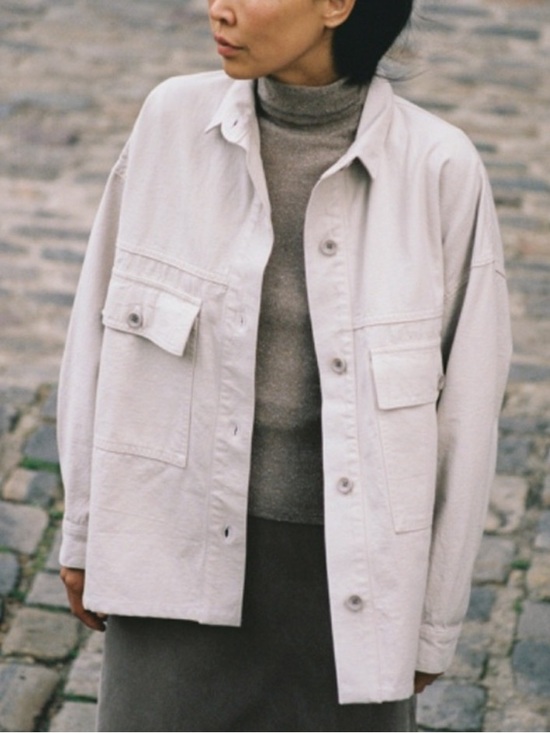OZMA Tops - OZMA Marais Shirt Jacket in Stucco